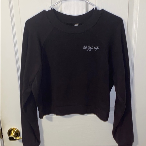 Gray Cozy Up Cropped Relaxed Sweatshirt Size Small - Picture 1 of 4